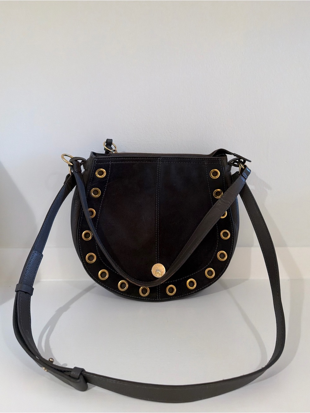 See By Chloe Suede Hobo Bag with Gold Grommets